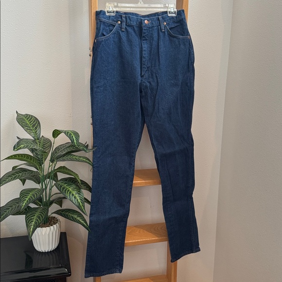 Wrangler 12MWZG Indigo Blue Denim Jeans 13/14 x 34 USA 100% Cotton - Picture 6 of 9